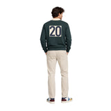 Silbon - FW261021103201 - Sudadera verde oscuro 100% algodón con cuello polo - Hombre