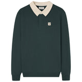 Silbon - FW261021103201 - Sudadera verde oscuro 100% algodón con cuello polo - Hombre