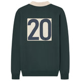 Silbon - FW261021103201 - Sudadera verde oscuro 100% algodón con cuello polo - Hombre