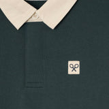 Silbon - FW261021103201 - Sudadera verde oscuro 100% algodón con cuello polo - Hombre