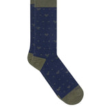 Silbon - FW261022803557 - Calcetines azul marino de algodón con estampado de lunares - Hombre
