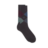 Silbon - FW261022811552 - Calcetines marrones de algodón con estampado de rombos - Hombre
