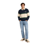Silbon - FW261031102242 - Sudadera azul marino 100% algodón con cuello polo - Hombre