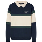 Silbon - FW261031102242 - Sudadera azul marino 100% algodón con cuello polo - Hombre