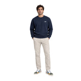 Silbon - FW261031102248 - Sudadera azul marino 100% algodón con acabados en canalé - Hombre