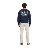 Silbon - FW261031102248 - Sudadera azul marino 100% algodón con acabados en canalé - Hombre