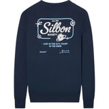 Silbon - FW261031102248 - Sudadera azul marino 100% algodón con acabados en canalé - Hombre