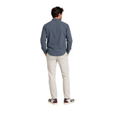 Silbon - FW261040502048 - Camisa sport azul grisáceo de piqué 100% algodón con logo bordado - Hombre
