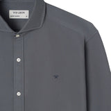 Silbon - FW261040503030 - Camisa 100 % algodón verde oscuro de manga larga y corte slim - Hombre