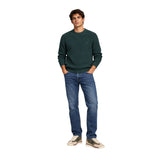 Silbon - FW261040803156 - Jersey verde oscuro 100% algodón con acabados acanalados - Hombre