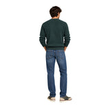 Silbon - FW261040803156 - Jersey verde oscuro 100% algodón con acabados acanalados - Hombre