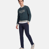 Silbon - FW261040902042 - Pantalones azul marino de algodón con cintura ajustable - Hombre