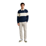 Silbon - FW261040907041 - Pantalones color piedra de algodón con cintura ajustable - Hombre