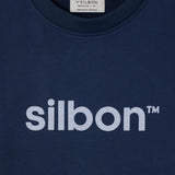 Silbon - FW261041102223 - Sudadera azul marino 100% algodón con acabados acanalados - Hombre