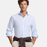 Silbon - FW261050502350 - Camisa azul claro de manga larga con estampado de rayas - Hombre