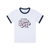 Silbon - FW263020401097 - Camiseta blanca 100% algodón de manga corta con gráfico delantero - Niño