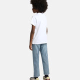 Silbon - FW263020401103 - Camiseta 100% algodón blanca de manga corta con estampado delantero - Niño