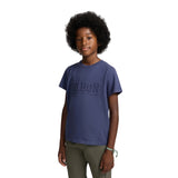 Silbon - FW263020402109 - Camiseta azul de manga corta 100% algodón con lavado garment dye - Niño