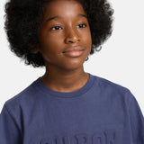 Silbon - FW263020402109 - Camiseta azul de manga corta 100% algodón con lavado garment dye - Niño