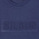 Silbon - FW263020402109 - Camiseta azul de manga corta 100% algodón con lavado garment dye - Niño