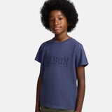 Silbon - FW263020402109 - Camiseta azul de manga corta 100% algodón con lavado garment dye - Niño