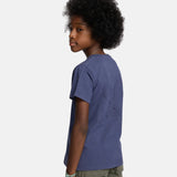 Silbon - FW263020402109 - Camiseta azul de manga corta 100% algodón con lavado garment dye - Niño