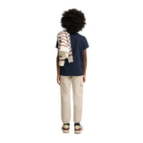 Silbon - FW263020402115 - Camiseta 100% algodón azul marino de manga corta con logo en relieve - Niño
