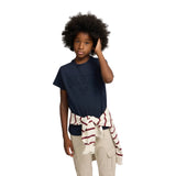 Silbon - FW263020402115 - Camiseta 100% algodón azul marino de manga corta con logo en relieve - Niño
