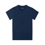 Silbon - FW263020402115 - Camiseta 100% algodón azul marino de manga corta con logo en relieve - Niño