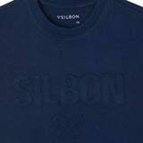 Silbon - FW263020402115 - Camiseta 100% algodón azul marino de manga corta con logo en relieve - Niño