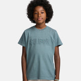 Silbon - FW263020403110 - Camiseta verde de manga corta 100% algodón con lavado garment dye - Niño