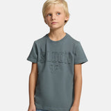 Silbon - FW263020403116 - Camiseta verde de manga corta 100% algodón con logo en relieve - Niño