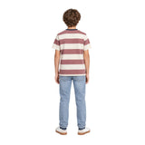 Silbon - FW263020417106 - Camiseta burdeos de manga corta con estampado de rayas - Niño