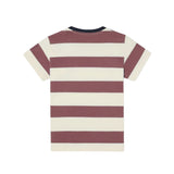Silbon - FW263020417106 - Camiseta burdeos de manga corta con estampado de rayas - Niño
