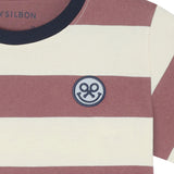 Silbon - FW263020417106 - Camiseta burdeos de manga corta con estampado de rayas - Niño
