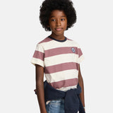 Silbon - FW263020417106 - Camiseta burdeos de manga corta con estampado de rayas - Niño