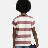 Silbon - FW263020417106 - Camiseta burdeos de manga corta con estampado de rayas - Niño