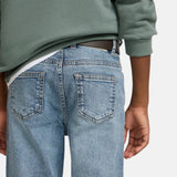 Silbon - FW263020902184 - Pantalones vaqueros azules de corte recto con acabado lavado - Niño