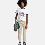 Silbon - FW263020907187 - Pantalones jogger cargo color piedra con cintura elástica - Niño