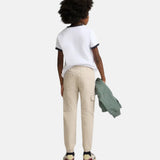 Silbon - FW263020907187 - Pantalones jogger cargo color piedra con cintura elástica - Niño