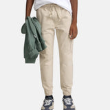 Silbon - FW263020907187 - Pantalones jogger cargo color piedra con cintura elástica - Niño