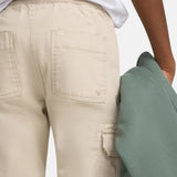 Silbon - FW263020907187 - Pantalones jogger cargo color piedra con cintura elástica - Niño