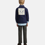 Silbon - FW263021003175 - Polo azul marino 100% algodón de manga larga con logo bordado - Niño