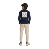 Silbon - FW263021003175 - Polo azul marino 100% algodón de manga larga con logo bordado - Niño
