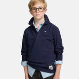 Silbon - FW263021003175 - Polo azul marino 100% algodón de manga larga con logo bordado - Niño
