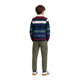 Silbon - FW263021002178 - Polo azul marino de manga larga con estampado de rayas - Niño