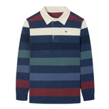 Silbon - FW263021002178 - Polo azul marino de manga larga con estampado de rayas - Niño