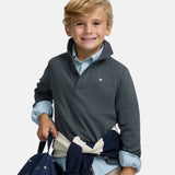 Silbon - FW263021003176 - Polo verde 100% algodón de manga larga con logo bordado - Niño