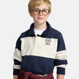 Silbon - FW263021102122 - Sudadera 100% algodón azul marino de rayas con cuello polo - Niño