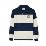 Silbon - FW263021102122 - Sudadera 100% algodón azul marino de rayas con cuello polo - Niño